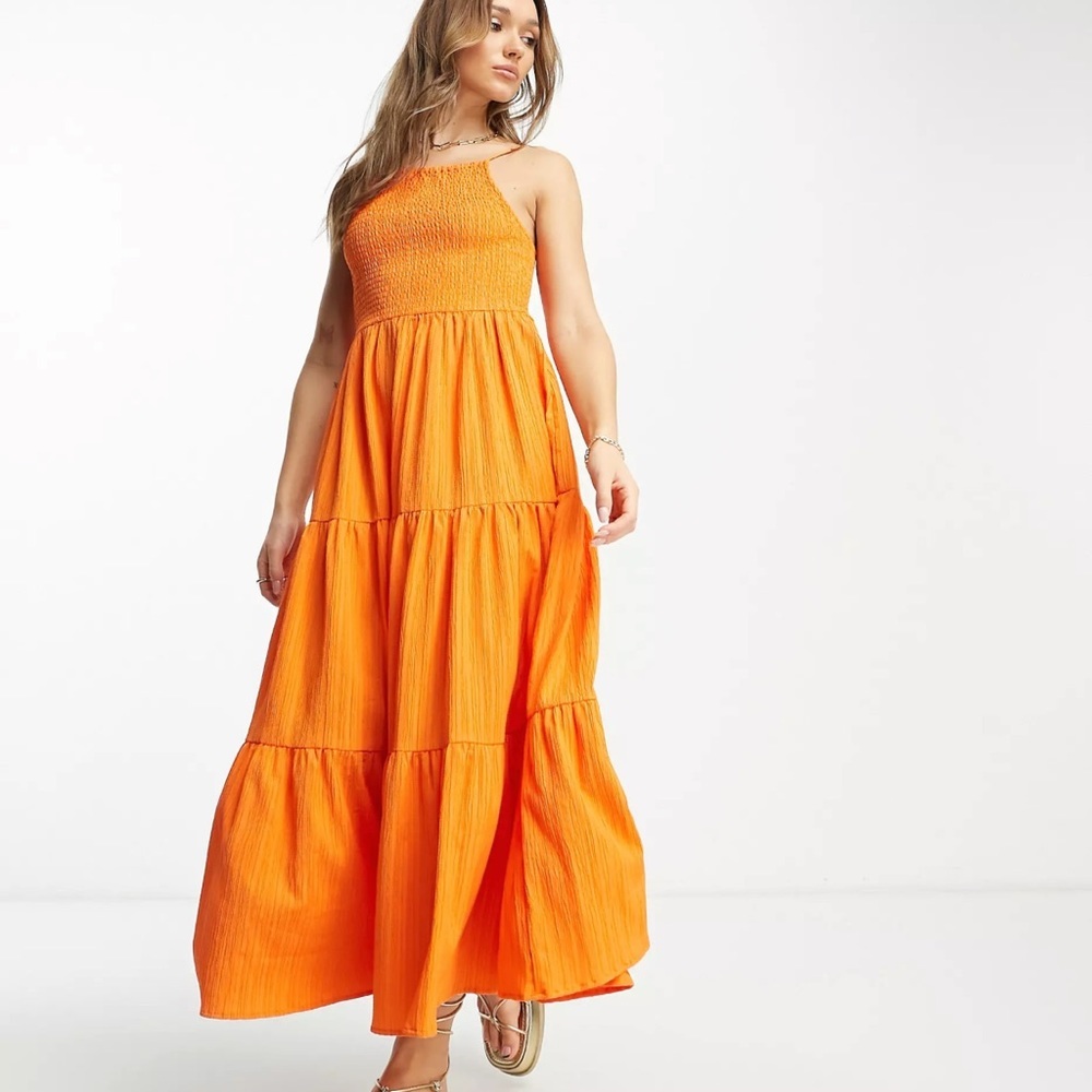 ASOS DESIGN square‎ neck shirred maxi sundress